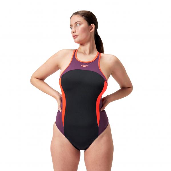 Strój pływacki jednoczęściowy Speedo High Neck Splice Cross Back