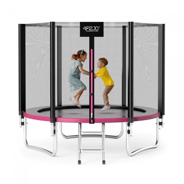 Trampolina ogrodowa dla dzieci do skakania 4FIZJO CLASSIC 252cm 8FT różowa