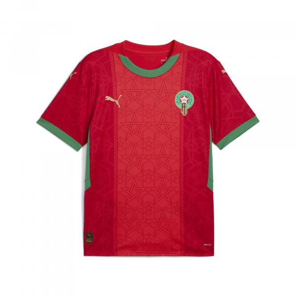 Męska koszulka domowa Maroko 2025 PUMA Red Archive Green