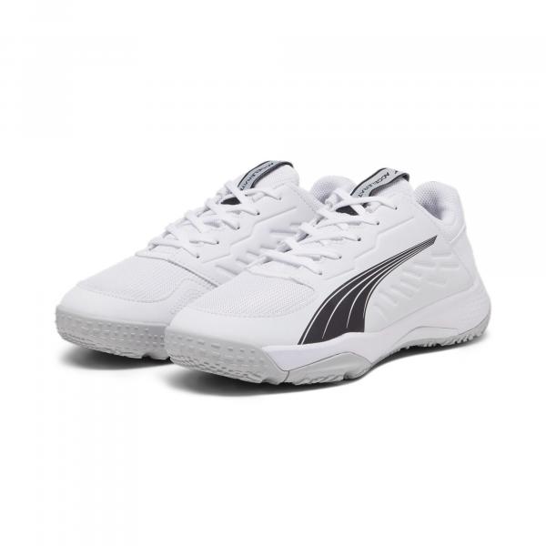 Dziecięce buty do piłki ręcznej Accelerate PUMA White Black Concrete Gray