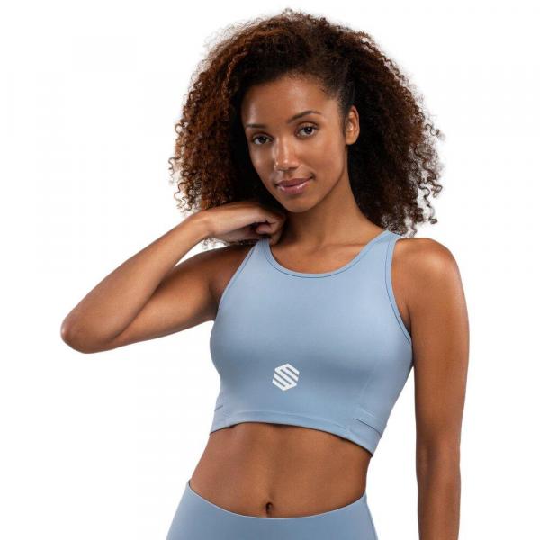 Stanik sportowy Fitness Damski Crunch Blue