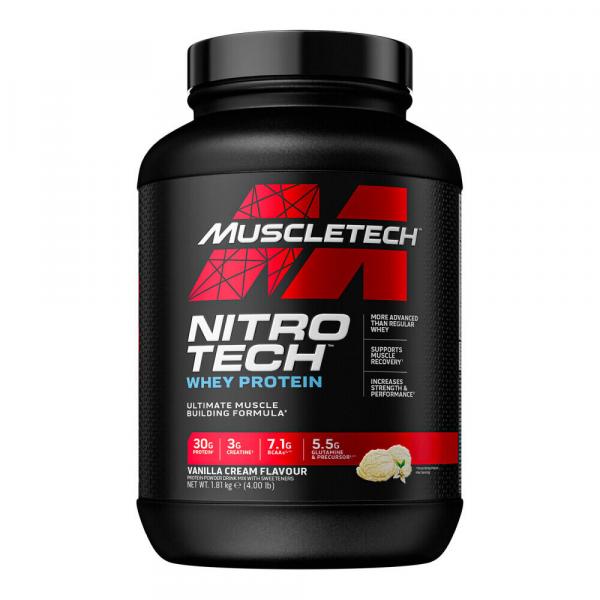 Mieszanka Białek MUSCLE TECH Nitro Tech Whey Protein - 1810g Budowa Sylwetki