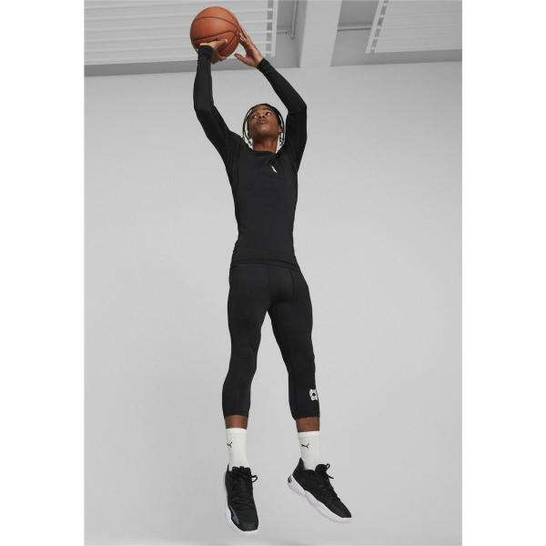 Męska koszulka z długim rękawem do koszykówki Hoops Team PUMA Black