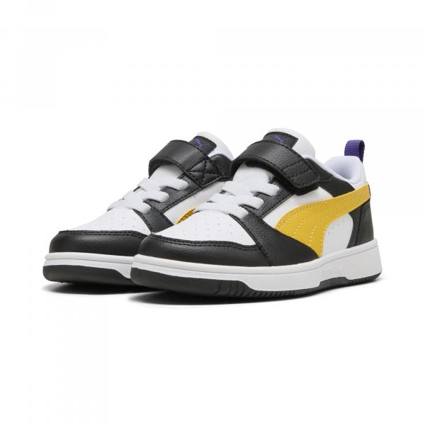 Dziecięce sneakersy PUMA Rebound V6 Lo PUMA Black Yellow Sizzle White