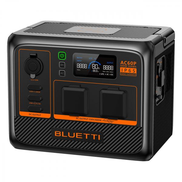 Stacja Zasilania BLUETTI AC60P, Akumulator 504 Wh, 600 W, IP65
