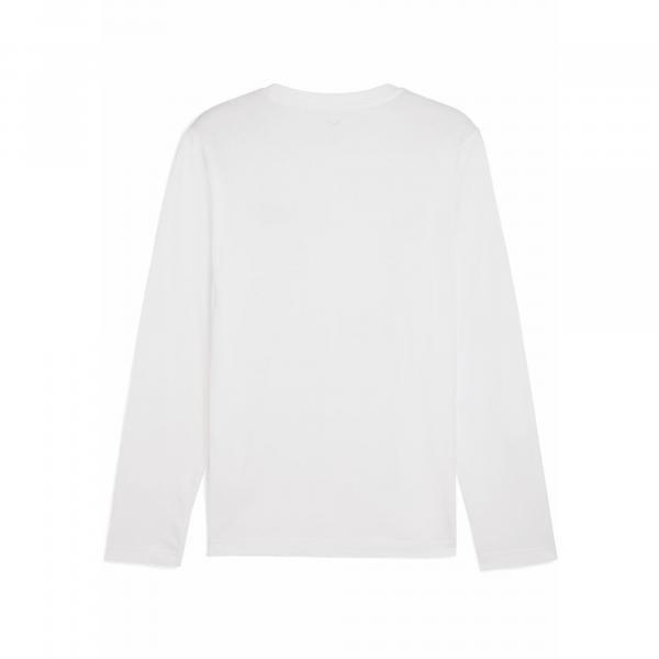 Męska koszulka Essentials z logo No. 1 i długim rękawem PUMA White