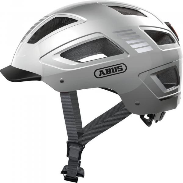 ABUS Kask rowerowy „Hyban 2.0 LED” srebrny