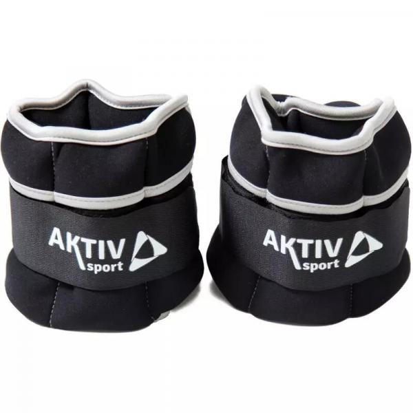 Obciążniki na nadgarstki i kostki Aktivsport 2x2 kg, czarno-szare