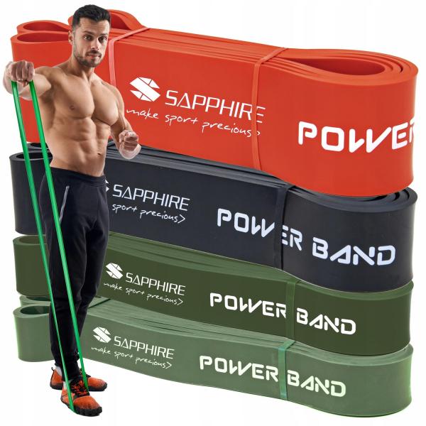 Zestaw gum Sapphire Power Band - 4 sztuki, pakiet HARD