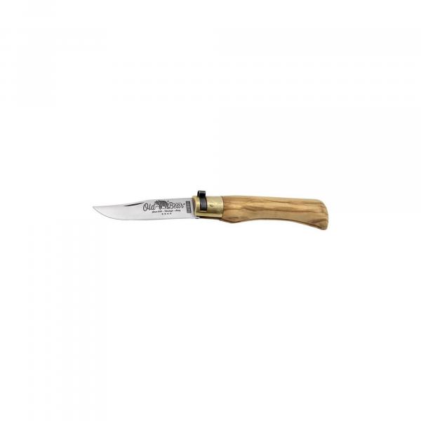 Nóż składany Antonini rękojeść drewno olive Satin Carbon