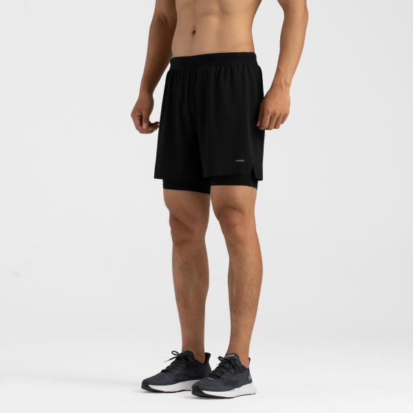 Spodenki do biegania męskie Kiprun 2w1 Run 500 Comfort