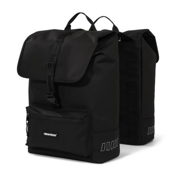 Podwójna Torba Rowerowa Z Recyklingu Cargo 38 Litrów 30 X 15 X 42 Cm - Czarna