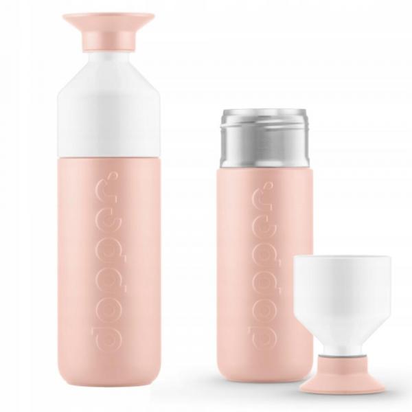 Butelka termiczna Dopper Pebble Peach 580 ml z kubkiem termos ekologiczna