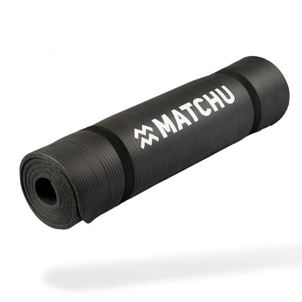 Mata fitness - Mata sportowa - 180 cm x 60 cm x 0,9 cm - Czarny