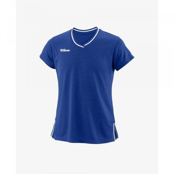 Koszulka tenisowa dziewczęca z krótkm rękawem Wilson Team II V-Neck