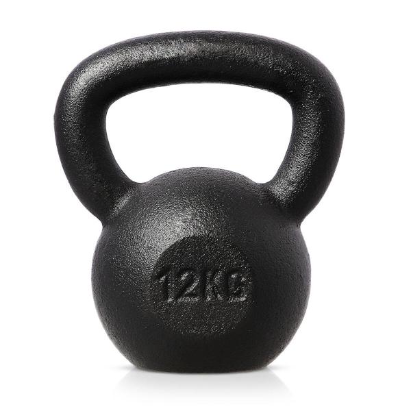 Kettlebell żeliwny HMS KZG12 obciążenie 12kg do ćwiczeń siłowych crossfit