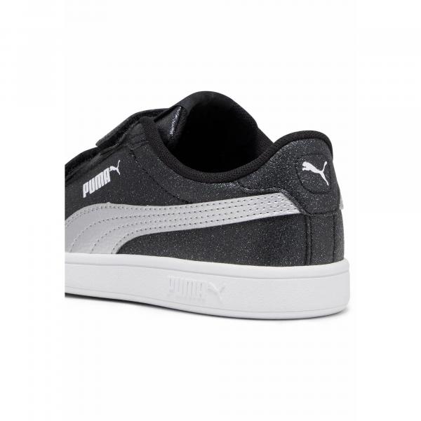 Dziecięce sneakersy Smash 3.0 Glitz Glam PUMA Black Silver White Metallic