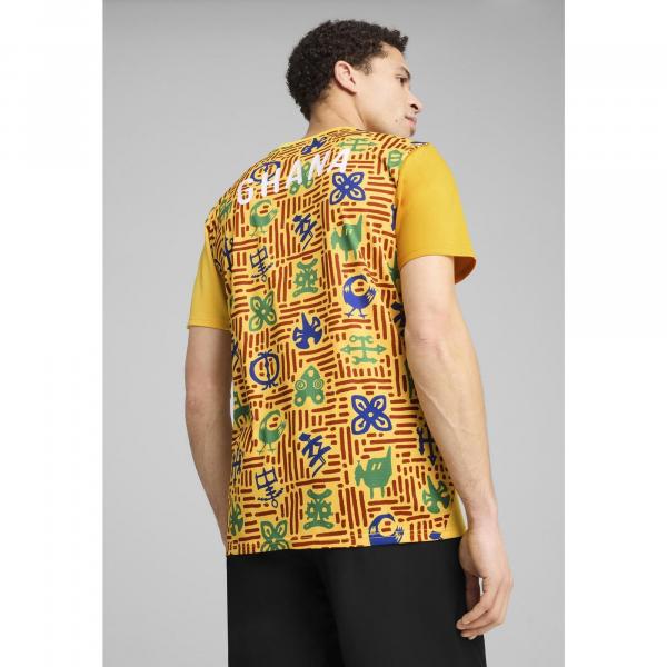 Męska koszulka przedmeczowa Ghana PUMA Yellow Sizzle Intense Red