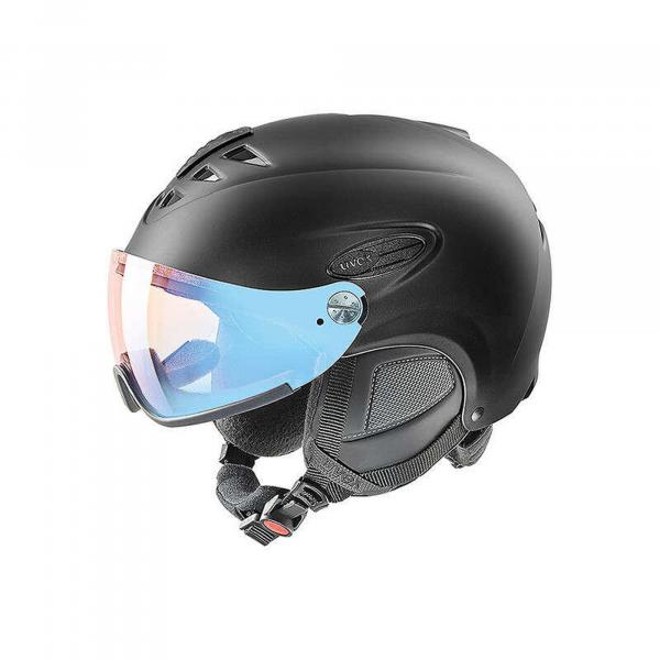 Kask narciarski z przyłbicą szybą Uvex Hlmt 300 Vario Black Mat