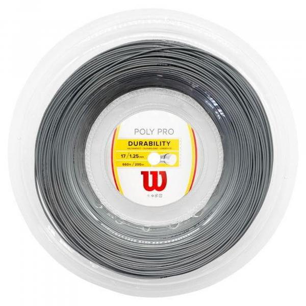 Naciąg tenisowy Wilson Poly Pro szpula 200 m. silver 1,30 mm