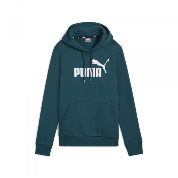 Damska bluza z kapturem i logo Essentials FL PUMA Cold Green