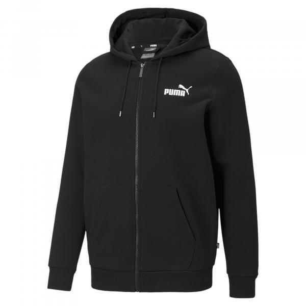 Męska rozpinana bluza z kapturem i logo Essentials PUMA Black