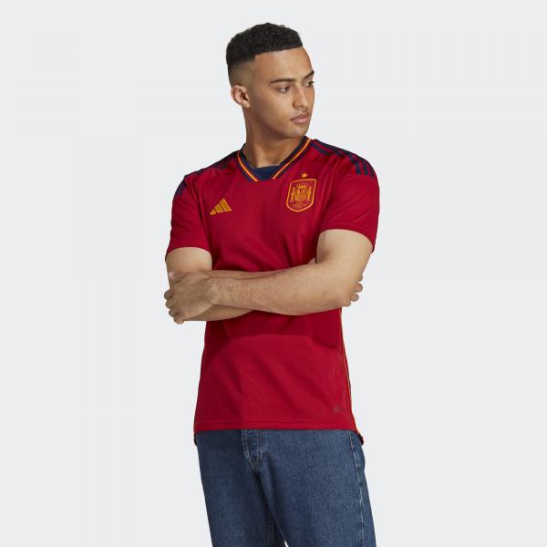 Koszulka piłkarska męska z krótkim rękawem Adidas Spain Czerwony