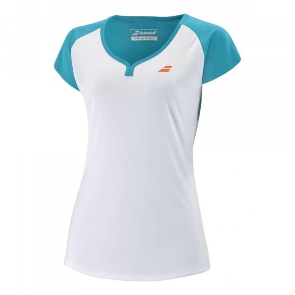 Koszulka dziewczęca Babolat Sleeve Top Girl white/green 128