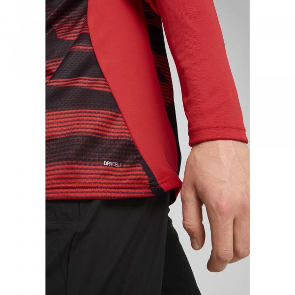 Męska bluza przedmeczowa z zamkiem 1/4 AC Milan PUMA For All Time Red Black