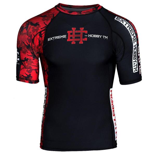 Koszulka Męska na siłownię rashguard MMA EXTREME HOBBY RED WARRIOR