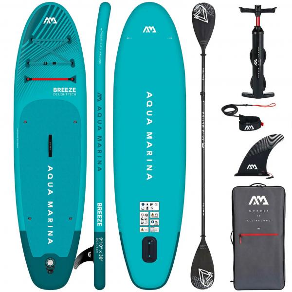 Deska SUP Pompowana Aqua Marina Breeze 300 cm Niebieski + Wiosło Dual-Tech
