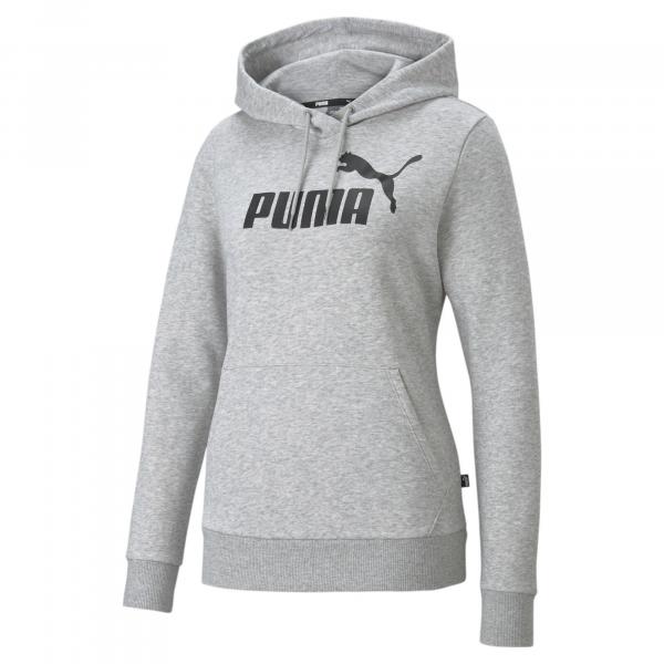 Damska bluza z kapturem z logo Essentials PUMA Light Gray Heather