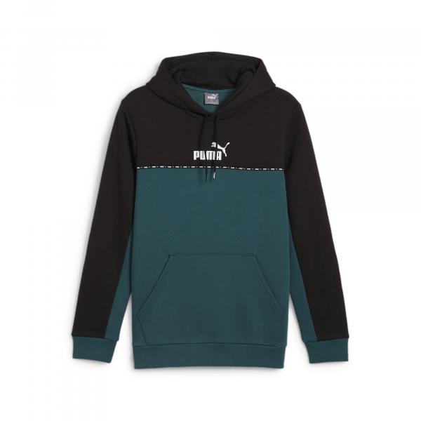 Męska bluza z kapturem Essentials Block Tape PUMA Cold Green