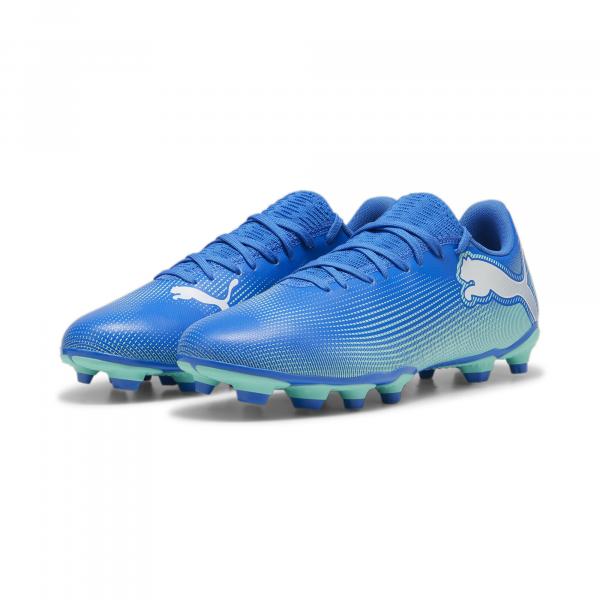 Buty piłkarskie FUTURE 7 PLAY FG/AG PUMA Hyperlink Blue Mint White Green