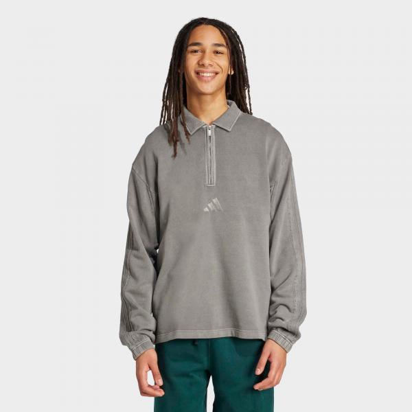 Bluza frotte z efektem sprania ADIDAS All SZN na krótki suwak