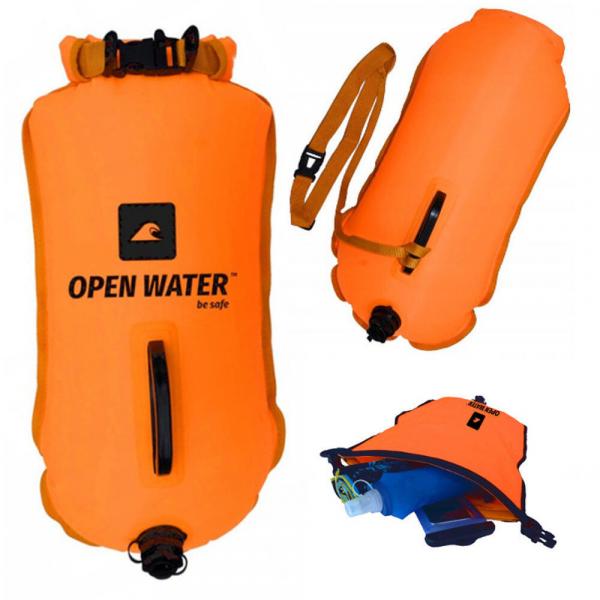 Bojka asekuracyjna do pływania OpenWater XL z kieszenią na rzeczy