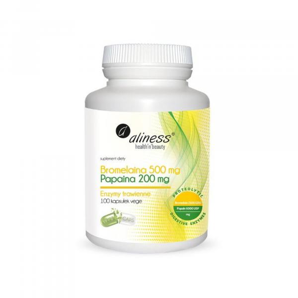 Bromelaina 500mg Papaina 200mg ALINESS 100 kaps