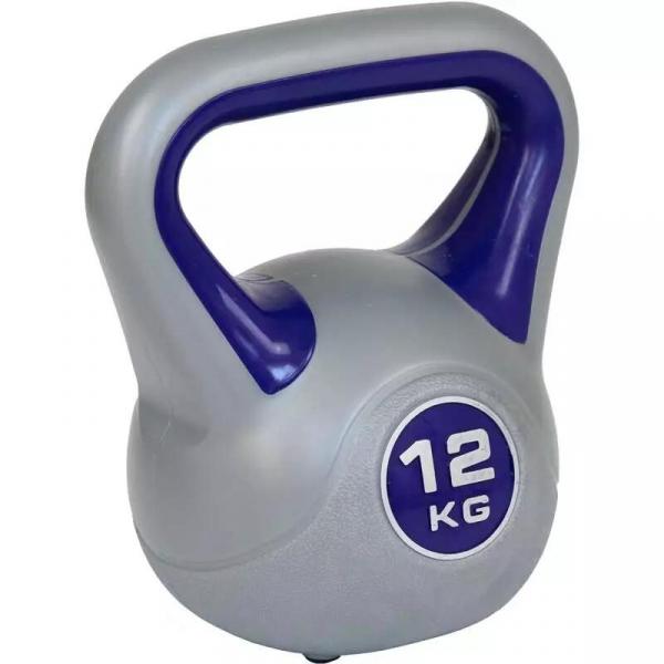 Kettlebell Aktivsport 12 kg z powłoką plastikową.
