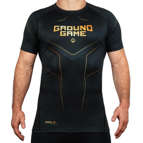 Rashguard do MMA/BJJ męski Ground Game Gold 2.0 z krótkim rękawem