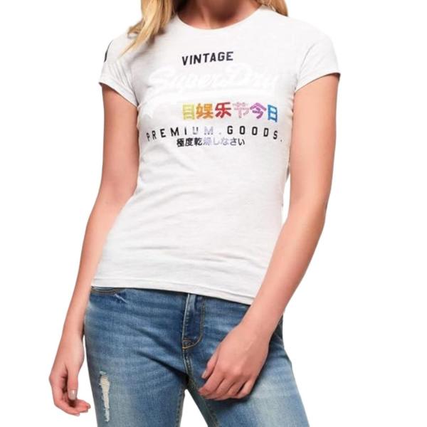 Koszulka sportowa damska Superdry Premiu Goods Rhinestone Pop