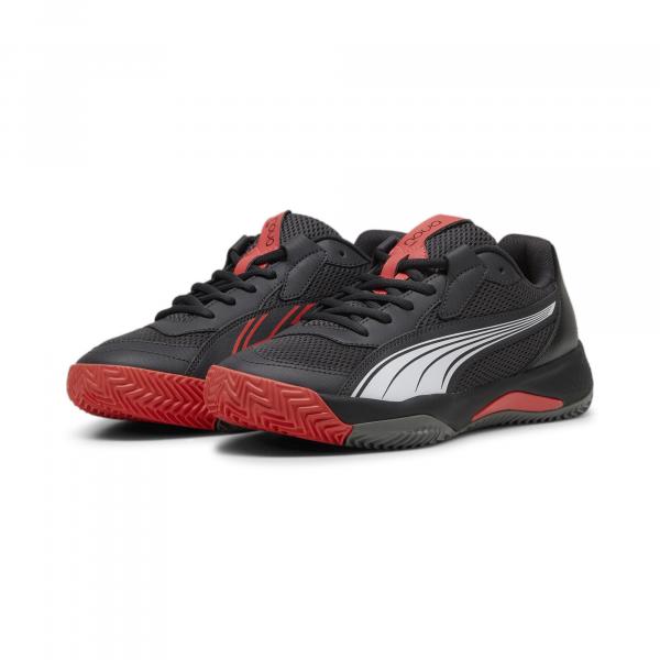 Buty do padla NOVA Court PUMA Flat Dark Gray Black Medium Active Red