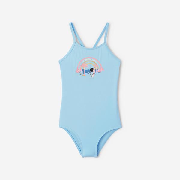 Kostium kąpielowy jednoczęściowy surfingowy dla dzieci Olaian Hanalei Summer Vib