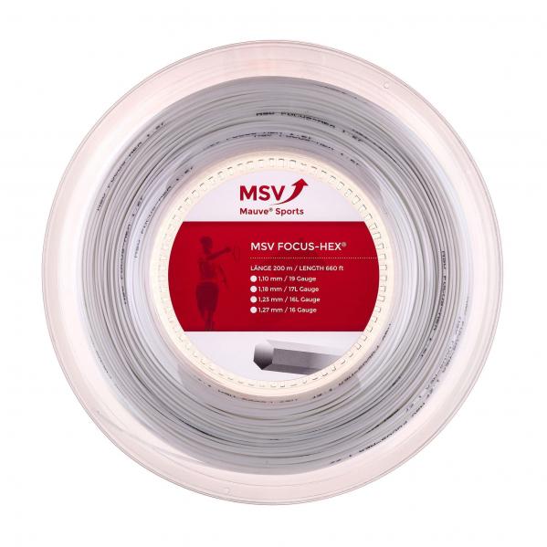 Naciąg do rakiety tenisowej MSV Focus Hex Soft biały szpula 200 m.