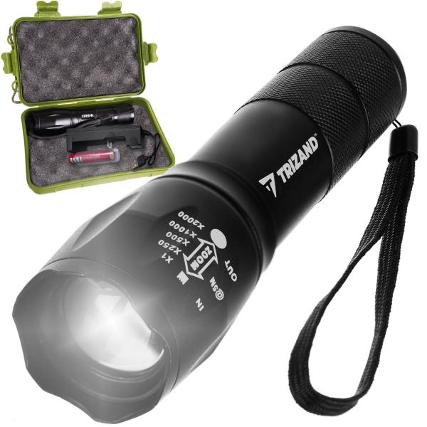 Mocna Latarka LED Cree T6 ZOOM USB + Etui