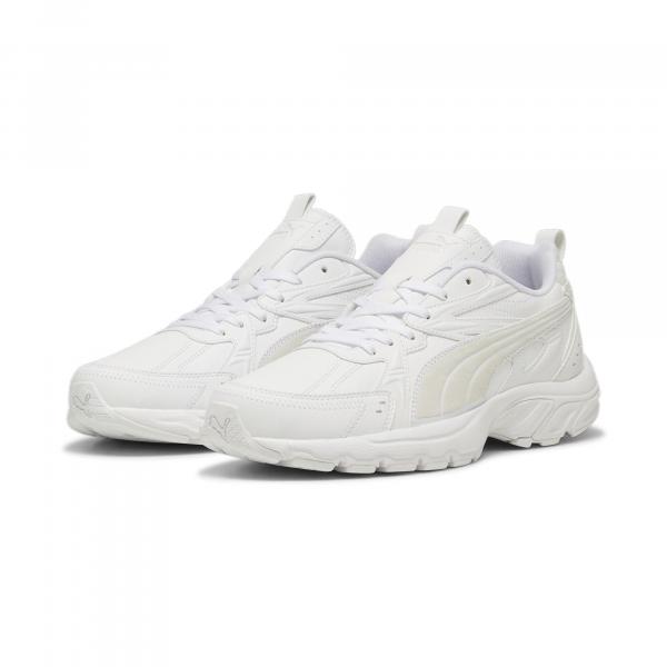 Sneakersy skórzane unisex Milenio Tech PUMA White Feather Gray