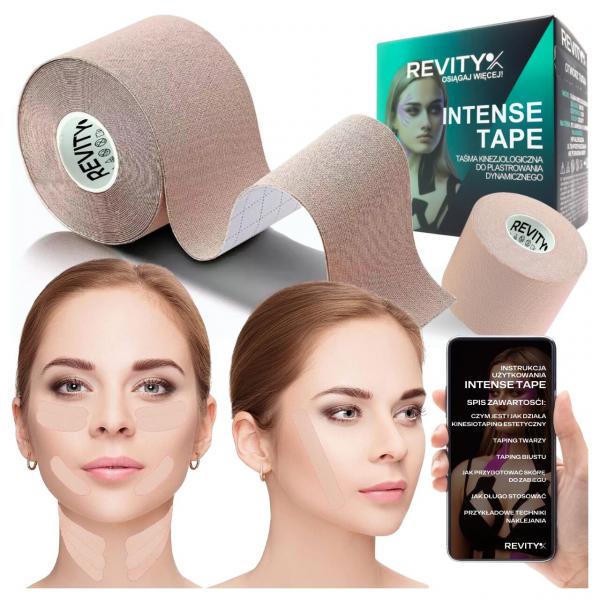 Taśma kinezjologiczna do twarzy i biustu 5m kinesio tape 1 szt. wyrób medyczny