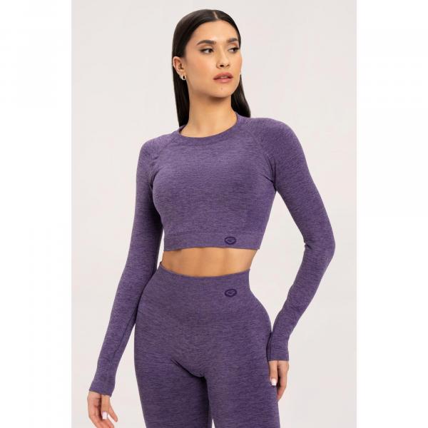 Koszulka fitness damska Gym Glamour z długim rękawem seamless