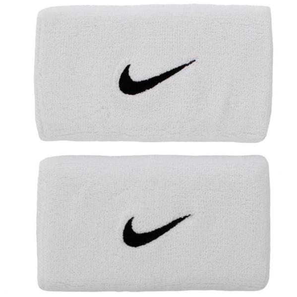 Frotka tenisowa Nike Swoosh Double-Wide biała z czarnym logo