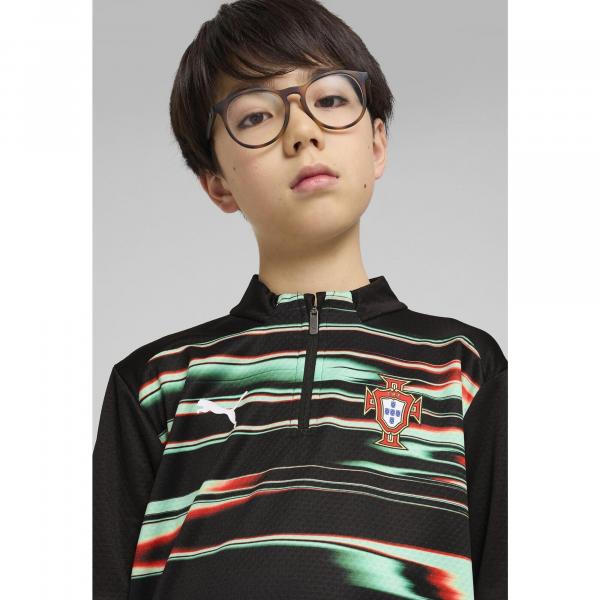 Młodzieżowa bluza przedmeczowa z zamkiem 1/4 Portugalia PUMA Black White