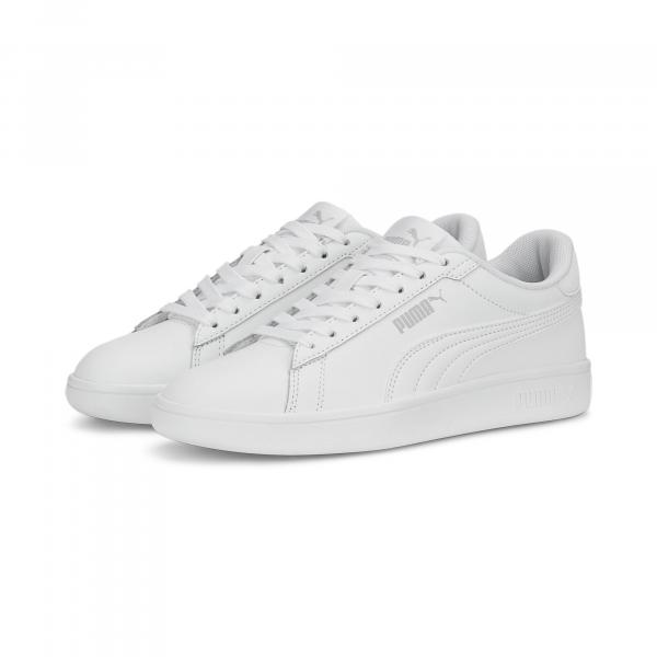 Młodzieżowe skórzane sneakersy Smash 3.0 PUMA White Cool Light Gray